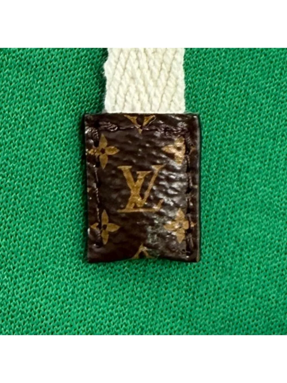 Louis Vuitton Lining Silk 100% L Monogram Zip UP Hoodie Green XS
